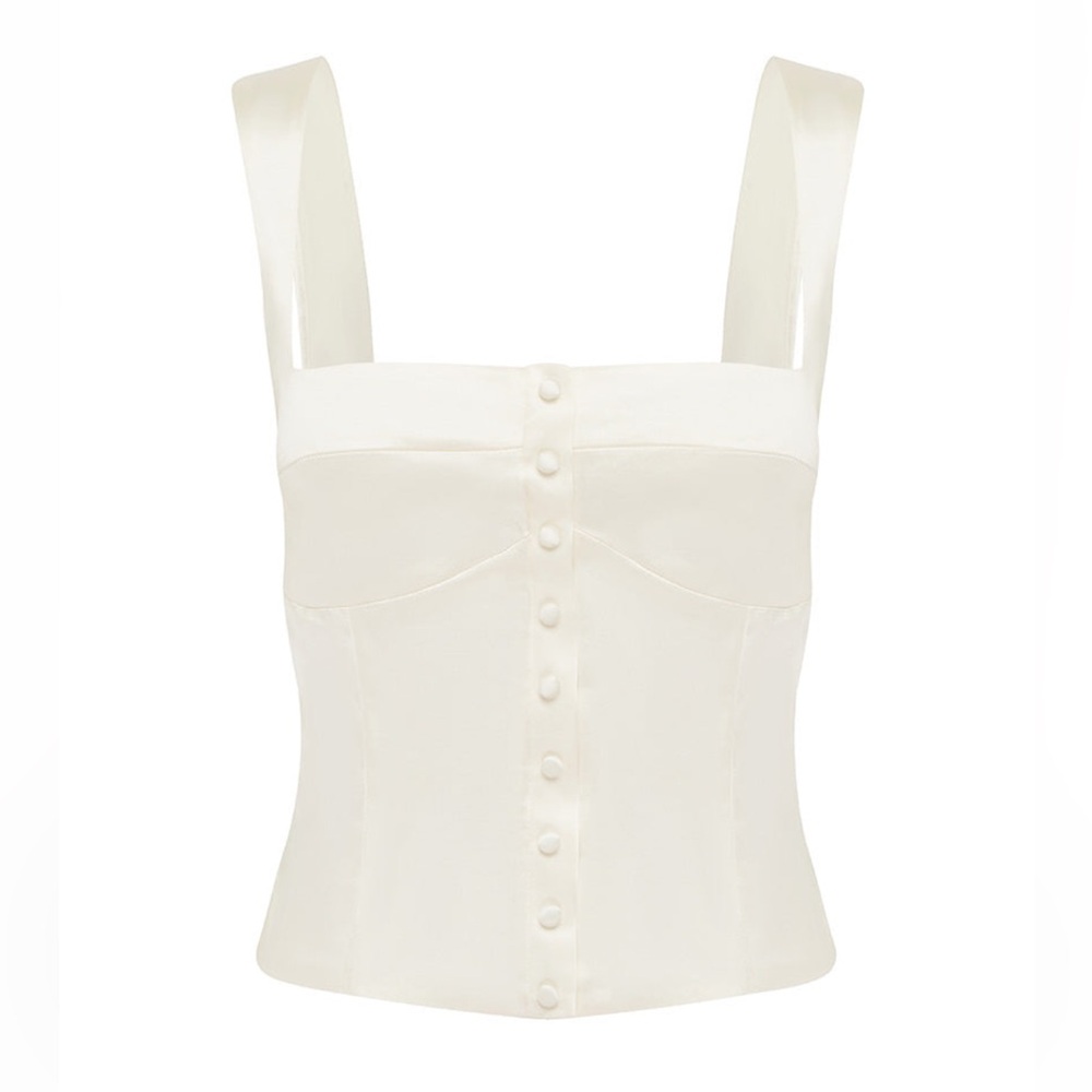 RUNAWAY THE LABEL PAMMI TOP - IVORY - Picture 2 of 5